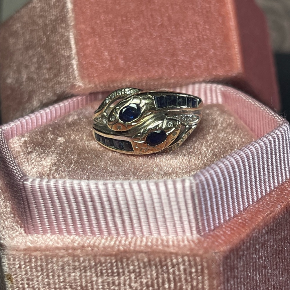 Twin Sapphire and Diamond Ring SOLD